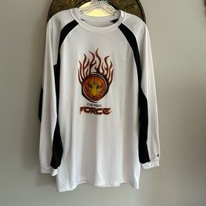 Boys athletic pullover shirt; 30” long shoulder to hem. Chicago Force design